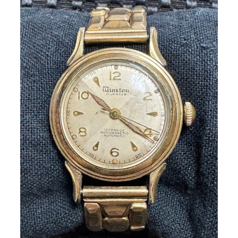 Winston 17 Jewels Vintage Incabloc automatic watch 10 KT RGP